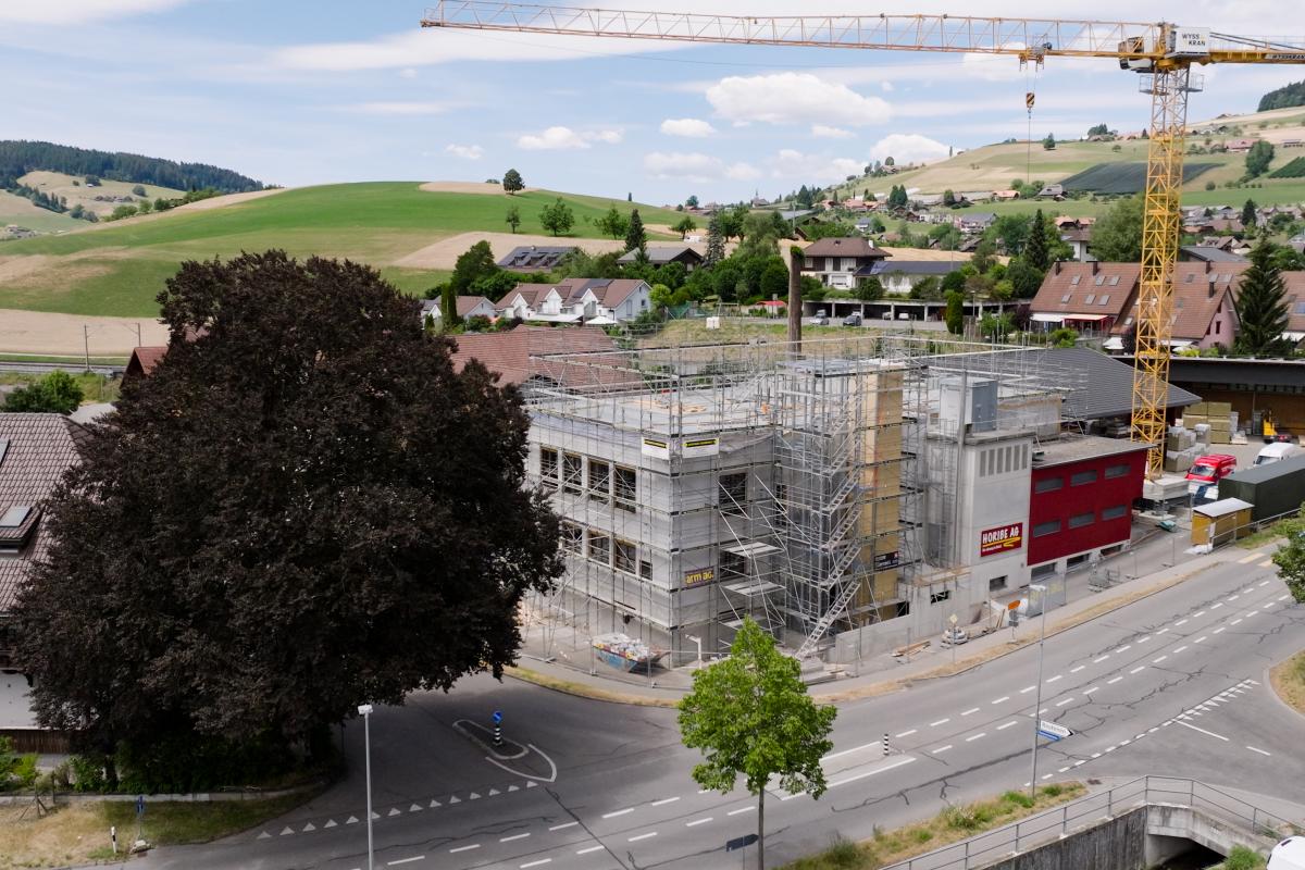 Gerüstbau für Neu- und Umbau der Horibe AG in Zäziwil
